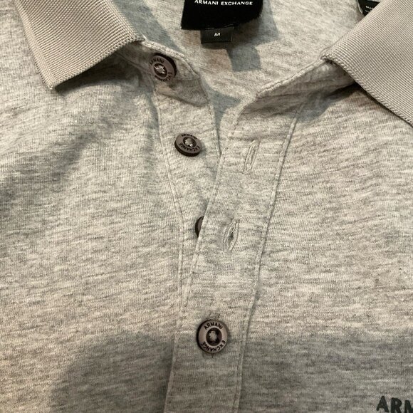 A|X Armani Exchange Men's Short Sleeve Gray Logo Polo Shirt Size Medium golf - Picture 12 of 16